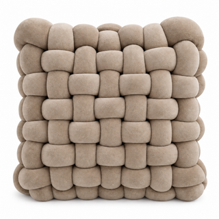 K Collection Knotted Cushion – 30 × 30cm Soft Woven Decorative Cushion