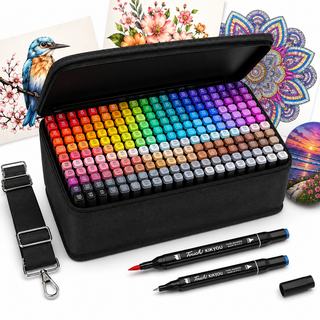 K Collection Acrylic Brush Markers Set - 72/84/120/204 Pack Options