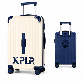 XPLR Cabin Suitcase 20 Inch (55x40x20cm) - Hard Shell Carry On Luggage with USB Charging Port, Cup Holder, TSA Lock, 360° Spinner Wheels, Lightweight 2.8kg Hand Luggage for Travel