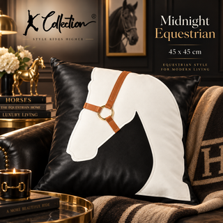 K Collection Decorative Equestrian Cushion 45cm – Midnight Equestrian