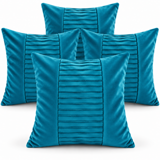 K Collection Pleated Velvet Cushion 45cm – Centre Detail – Filled