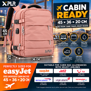 XPLR Multi Airline Voyager Cabin Backpack 45x36x20cm – 3 Colours