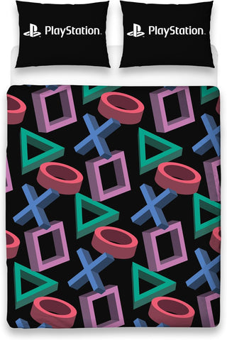 Official PlayStation Abstract Reversible Duvet Cover Set – Gaming Bedding