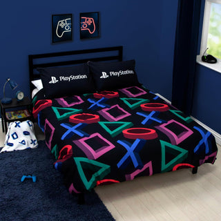 Official PlayStation Abstract Reversible Duvet Cover Set – Gaming Bedding