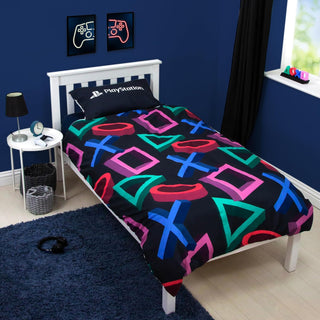 Official PlayStation Abstract Reversible Duvet Cover Set – Gaming Bedding