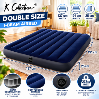 K Collection Double Size I-Beam Airbed 137 x 191 x 25cm