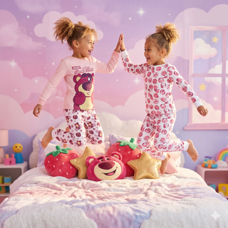 Disney Toy Story 5 Girls Pyjamas 2 Pack | Lotso Long Sleeve Pyjama Set | Beary Good Vibes Squad Top & Bottoms | 100% Cotton Kids PJs | Pink 18 Months to 12 Years