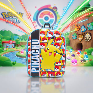 Pokémon Pikachu Kids Backpack with Pokéball Print – Multi-Colour