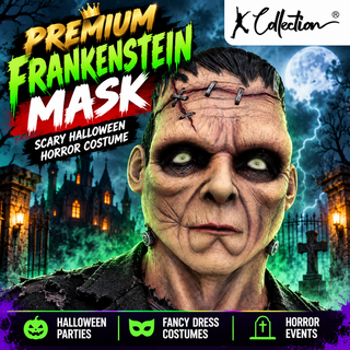 Premium Frankenstein Monster Mask – Scary Halloween Fancy Dress Costume