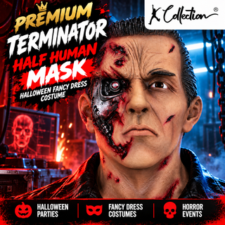 Premium Terminator Robot Mask – Scary Halloween Fancy Dress Costume