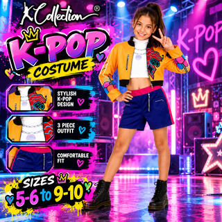 Girls K-Pop Costume Pop Idol Fancy Dress – Sizes 5-6 to 9-10