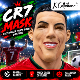 CR7 Latex Football Mask – Sports Fancy Dress Halloween Costume