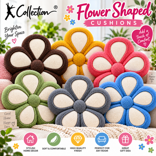 K Collection 18" Plush Flower Shaped Cushion – 6 Bloom Colours