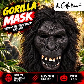Scary Gorilla Latex Mask – Halloween Fancy Dress Costume - Horror