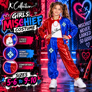 Girls Mischief Costume – Halloween Fancy Dress – Sizes 5-6 to 9-10
