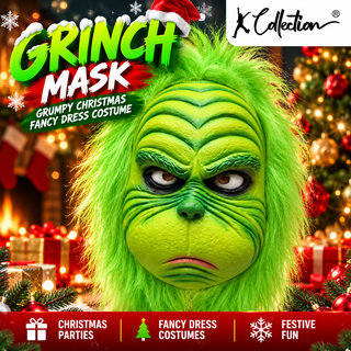 Grinch Latex Mask – Grumpy Christmas Fancy Dress Costume