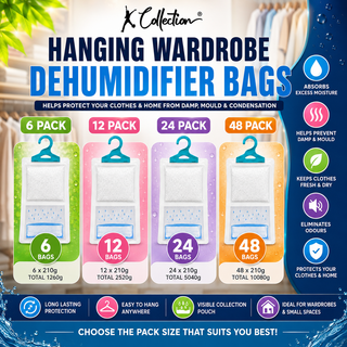 K Collection Hanging Wardrobe Dehumidifier Bags for Damp & Moisture