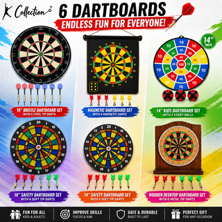 K Collection Dartboard Sets – Adult, Kids, Safety & Magnetic Dart Boards