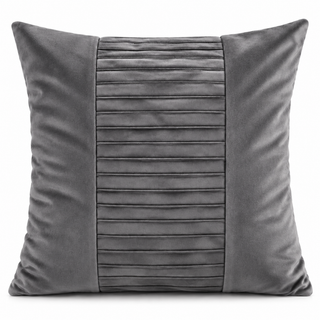 K Collection Pleated Velvet Cushion 45cm – Centre Detail – Filled