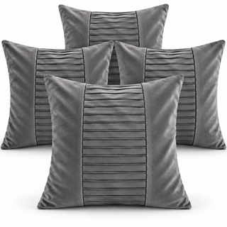 K Collection Pleated Velvet Cushion 45cm – Centre Detail – Filled