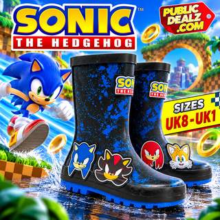 Sonic The Hedgehog Kids Wellies – Wellington Rain Boots – Sizes 7–13