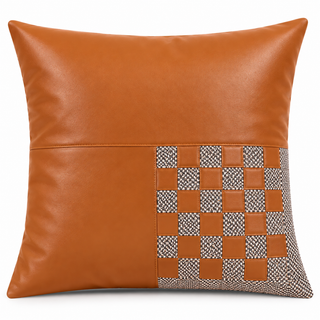 K Collection Decorative Check Cushion 45cm – Spiced Amber