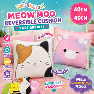 Squishmallows Meow Moo Reversible Cushion – 40 x 40cm