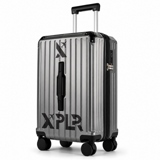 XPLR Cabin Suitcase 20 Inch (55x34x24cm) - Hard Shell Carry On Luggage with USB Charging Port, Cup Holder, TSA Lock, 360° Spinner Wheels, Lightweight 2.8kg Hand Luggage for Travel