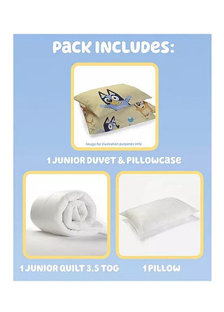 Bluey Sweets & Lollies Junior Bedding Bundle - Duvet, Pillow, Pillowcase & Cover Set Reversible Design