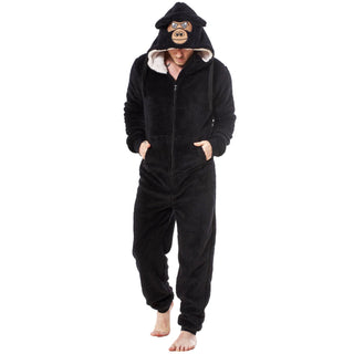 Keanu Mens Onesies - Gorilla Head Design - 100% Fleece Polyester - Adults