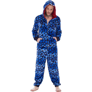Keanu Mens Onesie - Raptor Design - 100% Fleece Polyester - Adults