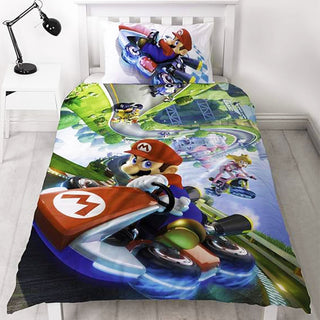 Nintendo Reversible Duvet Set - Super Mario Mario Kart Design - Single
