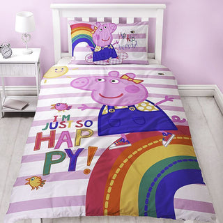 Peppa Pig Reversible Duvet Set - I'm Just So Happy Design - Single