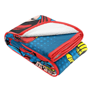 Jay Franco Fluffy Sherpa Fleece Throw Blanket - Marvel Design - 100% Polyester - 130 x 150cm