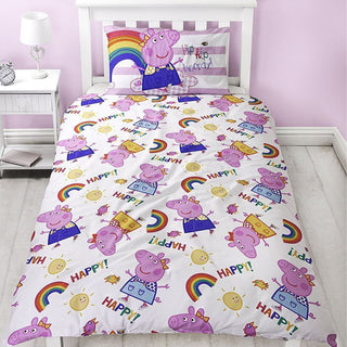 Peppa Pig Reversible Duvet Set - I'm Just So Happy Design - Single