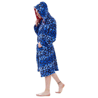 Keanu Mens Dressing Gown - Raptor Design - 100% Fleece Polyester - Adults