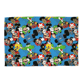 Nintendo Fleece Throw Blanket - Super Mario Vroom Design - 100% Polyester - 120 x 150cm