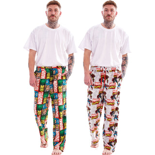 Keanu Mens 2 Pack Lounge Pants - Marvel Design - Sizes S - 2XL