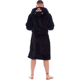 Keanu Mens Dressing Gown - Gorilla Head Design - 100% Fleece Polyester - Adults
