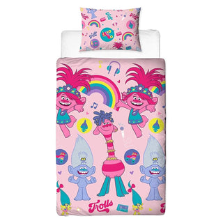 Trolls Reversible Duvet Set - World Tour Design - Single