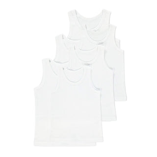 KidCollection Boys Pack of 6 Vest - White Design