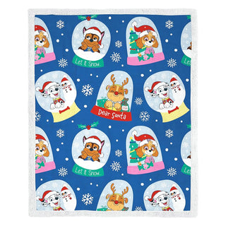 Paw Patrol Fleece Throw Blanket - Xmas Chase, Rubble, Skye Design - 100% Polyester - 100 x 150cm