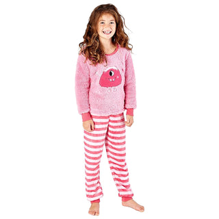 Ex Store Pink Monster Kids Fleece Pyjamas