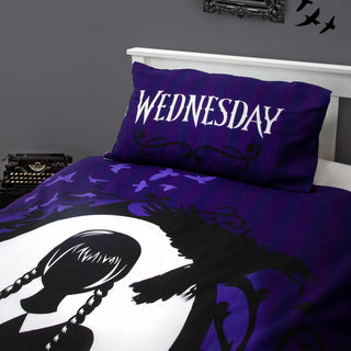 Official Wednesday Destined Reversible Single Duvet Cover Set – Purple