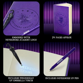 Wednesday Secret Reveal A5 Journal & UV Pen Set – Purple