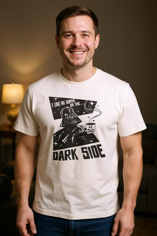 Men’s Star Wars Dark Side Coffee Graphic T-Shirt Perfect For Father Day Or Dad Gifts