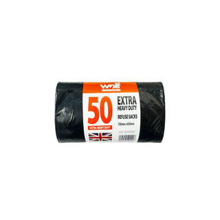 Extra Heavy Duty Black Bin Bags - Refuse Sacks – Available in 50, 100, 200 & 500 Pack