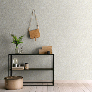 Muriva Vale Leaf Wallpaper - Blue & Green, Cream, Green & Pink - 10m x 53cm Wide