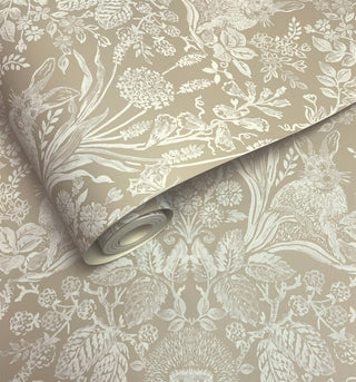 Holden Decor Harlen Woodland Beige Wallpaper 13559 – Woodland Botanical Design – 10m Roll