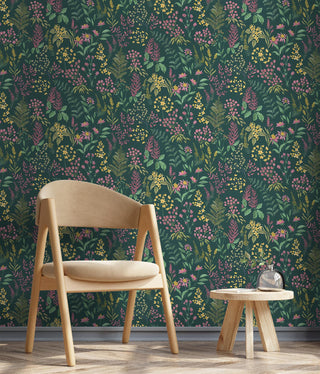 Holden Decor Floral Sprig Teal/Pink Wallpaper 13660 – Delicate Floral Design – 10m Roll